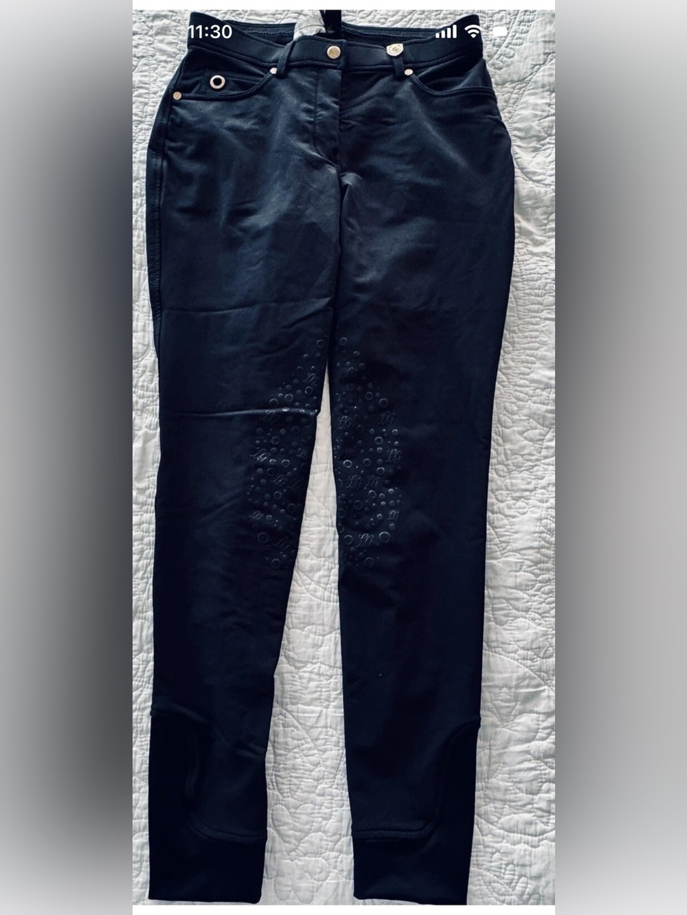 Lauria Garrelli Jump & Dressage Breeches Navy SZ 24 Equestrian Riding Full Seat